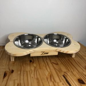 Comedouro Pet em Madeira Pinus