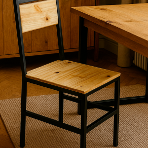 Cadeira estilo industrial, Metalon e Pinus